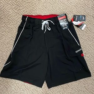 Speedo Size Small Black and White Swim Trunks